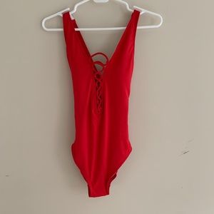 Red Michael Kors One Piece Swimsuit